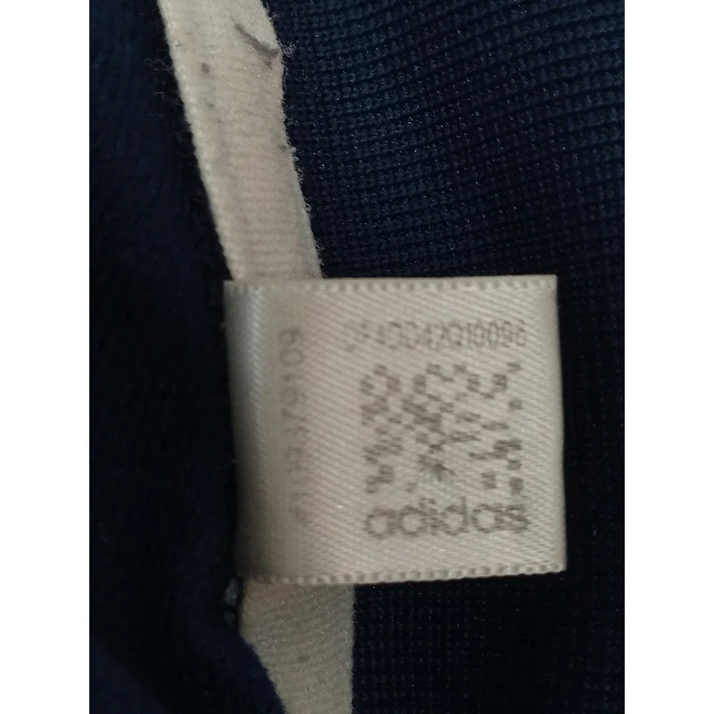 Adidas Mens Navy Blue Three Stripe Full Zip Track Jacket XL Embroidered Logo Y2K